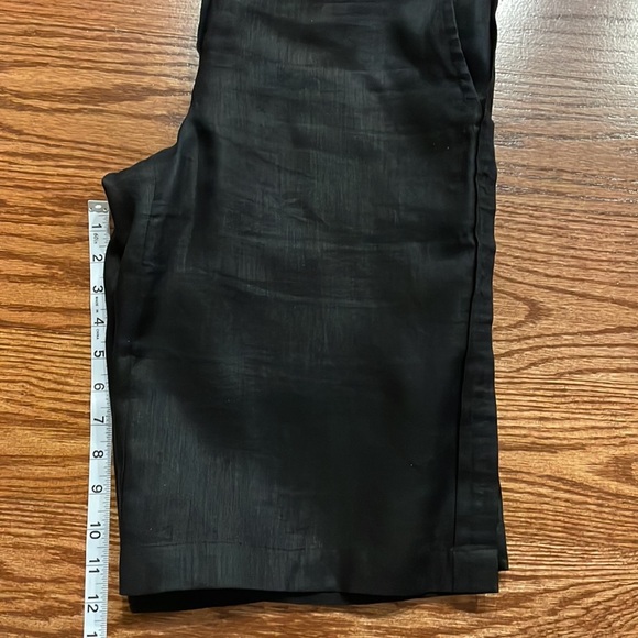 DKNY Lined LINEN wide leg BERMUDA shorts Black size Small - Picture 11 of 12